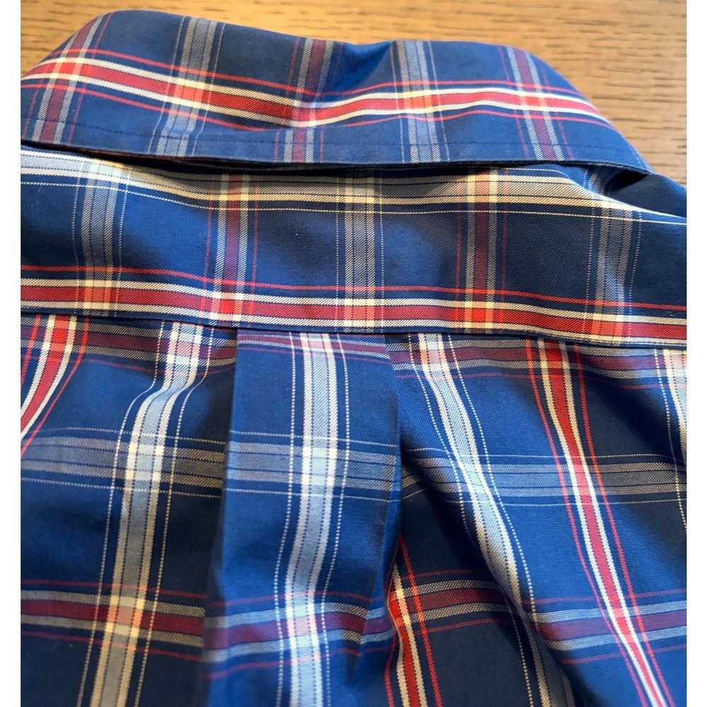 Brooks Brothers Mens L Blue Red Plaid Supima Cotton Button Down Long Sleeve - Picture 7 of 10